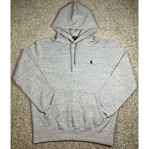 Polo Ralph Lauren Lt Gray Pullover Hoodie Sweatshirt Men's Small Kangaroo Pocket